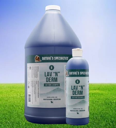 A bottle of lawn ' n ' beam is next to a gallon.