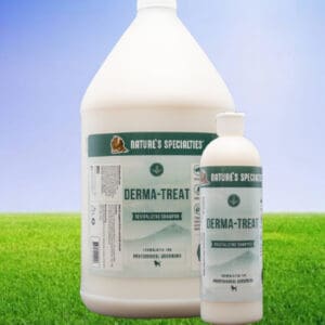 A bottle of demia treat is next to another bottle.